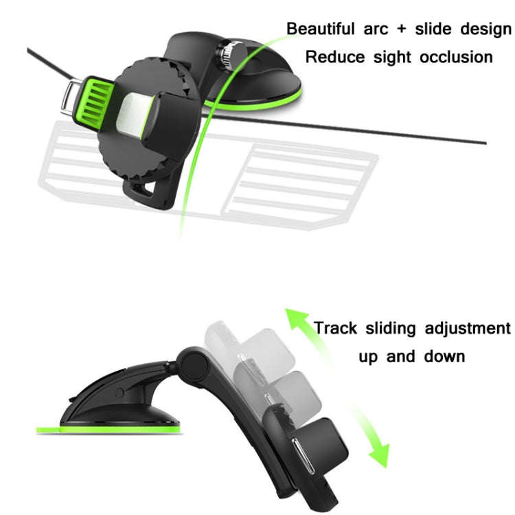 Car Diamond Suction Cup Mobile Phone Holder(Green)