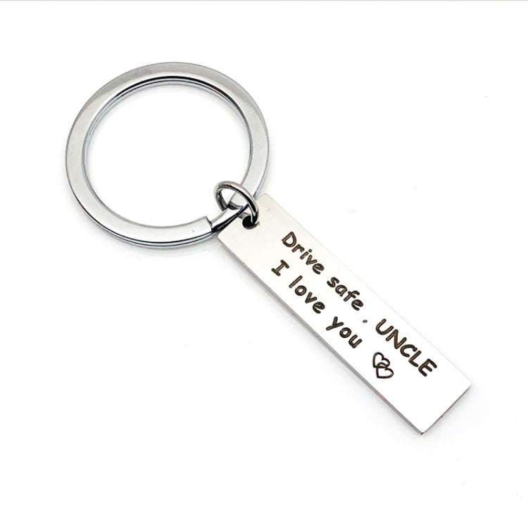 10 PCS C1010 Drive Safe Stainless Steel Tag Keychain 10x40mm(Uncle)