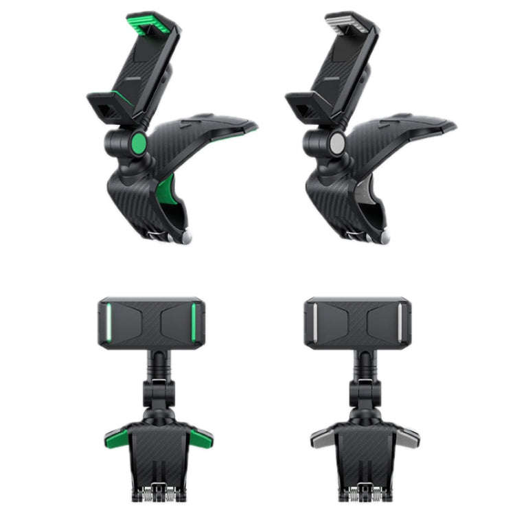 YF011 Car Central Control Instrument Panel Mobile Phone Bracket With Number Plate(Black Green)