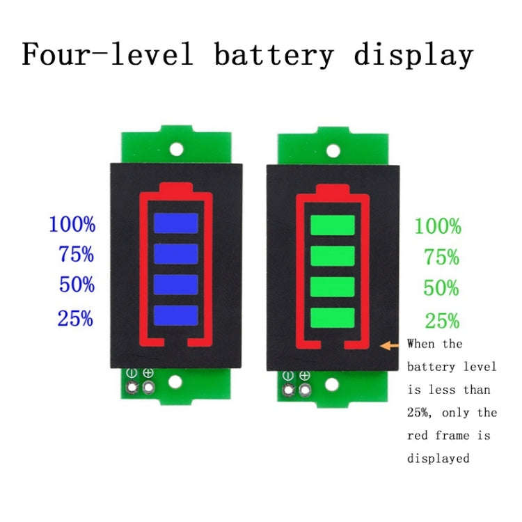 Lithium Battery Fuel Gauge Display Module(Blue)