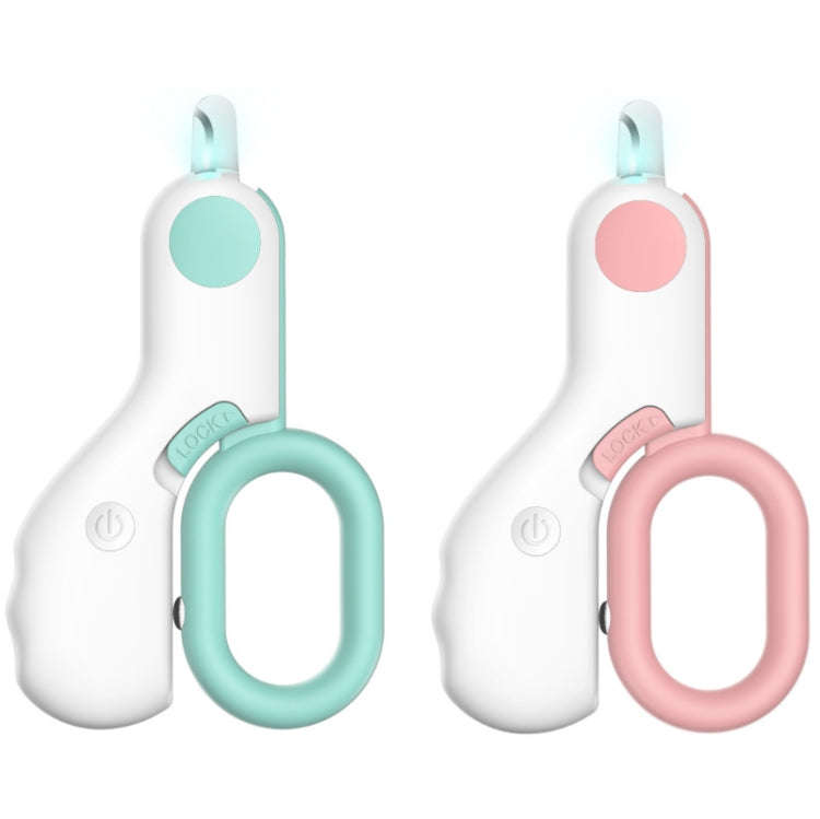 Pet Nail Clippers With LED Blood Line Light(Pink)