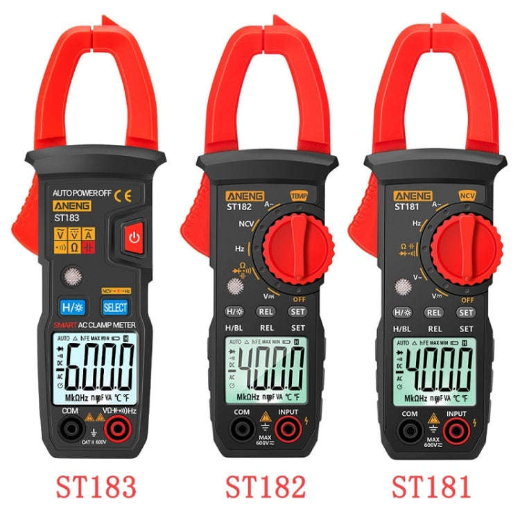 ANENG Intelligent Digital Backlit Clamp-On High-Precision Multimeter, Specification: ST182 with T...