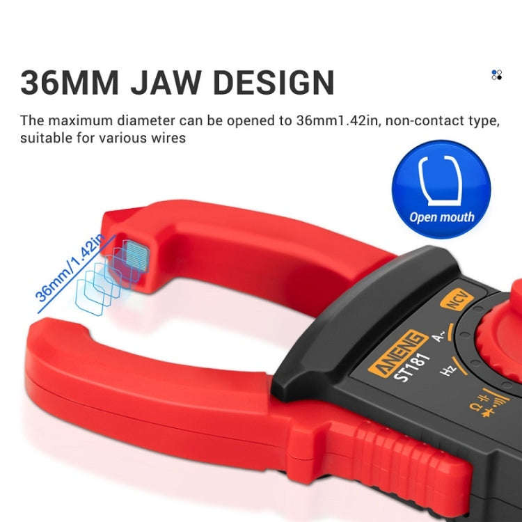 ANENG Intelligent Digital Backlit Clamp-On High-Precision Multimeter, Specification: ST182 with T...