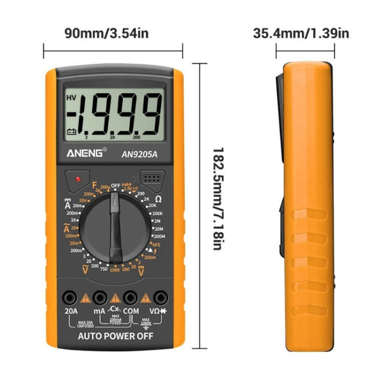 ANENG Automatic High-Precision Intelligent Digital Multimeter, Specification: AN9205A(Red)