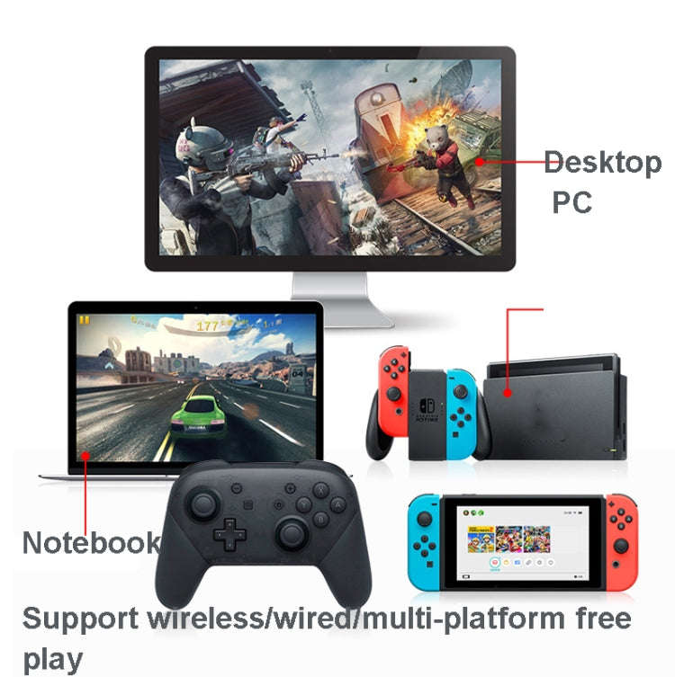 L-0326 Wireless Gamepad For Switch Pro,Style: Black - Full Function + NFC + Wake-up (1: 1)