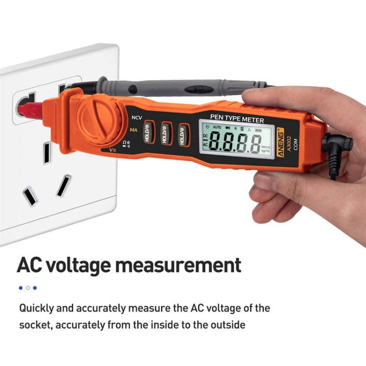 ANENG A3002 Multi-Function Pen-Type High-Precision Smart Multimeter(Orange)