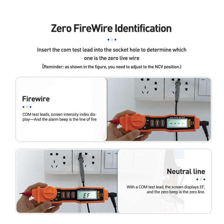 ANENG A3002 Multi-Function Pen-Type High-Precision Smart Multimeter(Orange)