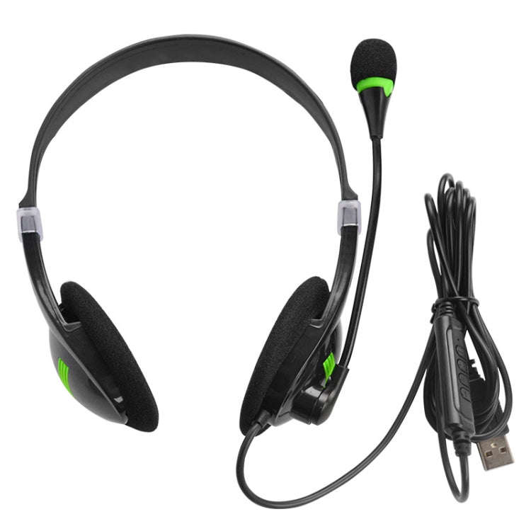 USB440 Universal USB Computer Cable Head Wearable Electricity Music Voice Headphones(Black Bare M...