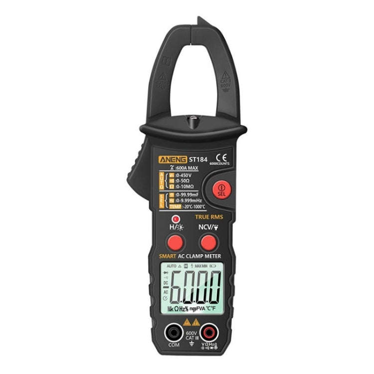 ANENG ST184 Automatically Identify Clamp-On Smart Digital Multimeter(Black)