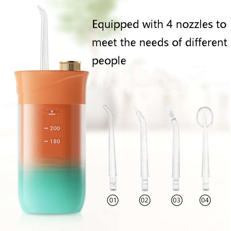 S57 Household Portable Electric Tooth Flusher(Orange with 4 Nozzles)