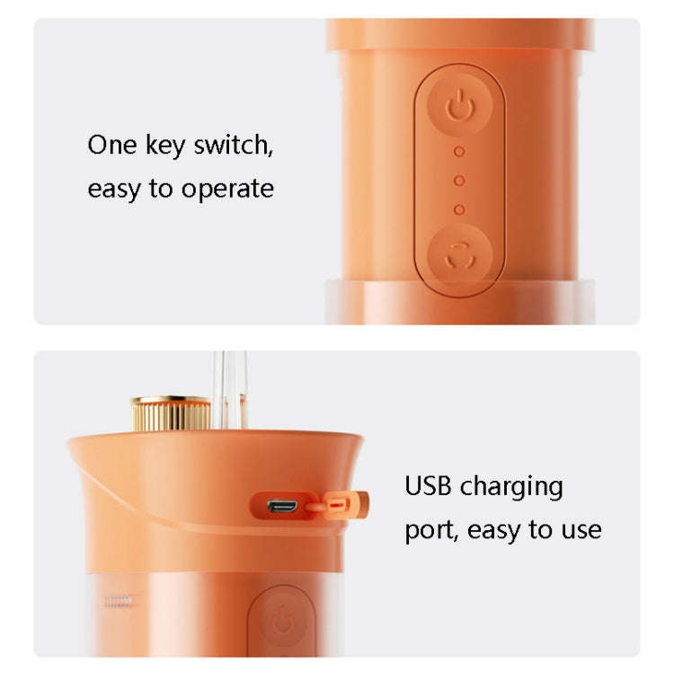 S57 Household Portable Electric Tooth Flusher(Orange with 4 Nozzles)