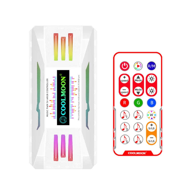 COOLMOON CM-MPAC PWM 5V ARGB Cooling Fan Remote Control For PC Case Chassis, Style: 4 in 1  (White)
