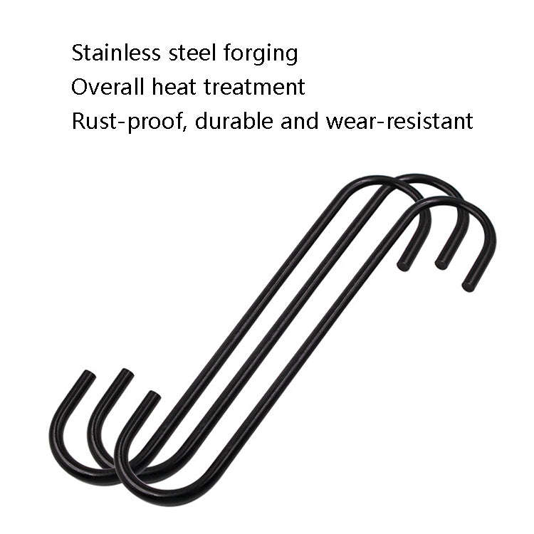 8 PCS S-Type Brake Pump Hanging Hook(Black)