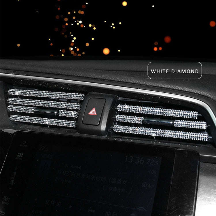 5 PCS Car Outlet Diamond Decorative Strip Air Conditioning Port U-Shaped Clip Strip(White)