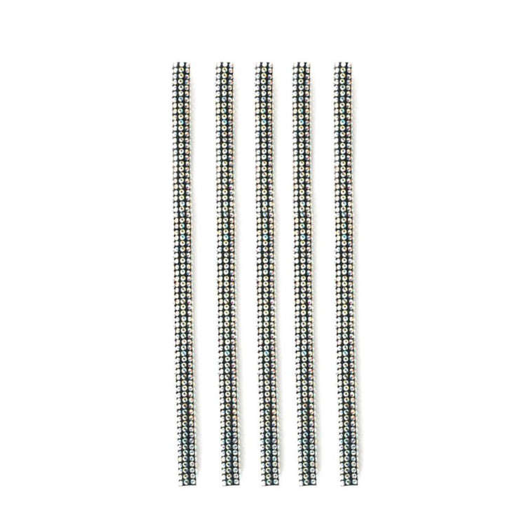 5 PCS Car Outlet Diamond Decorative Strip Air Conditioning Port U-Shaped Clip Strip(AB Colorful)