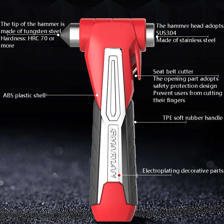 CS-B07 Car Multi-Function Emergency Hammer Fire Escape Hammer(Black)