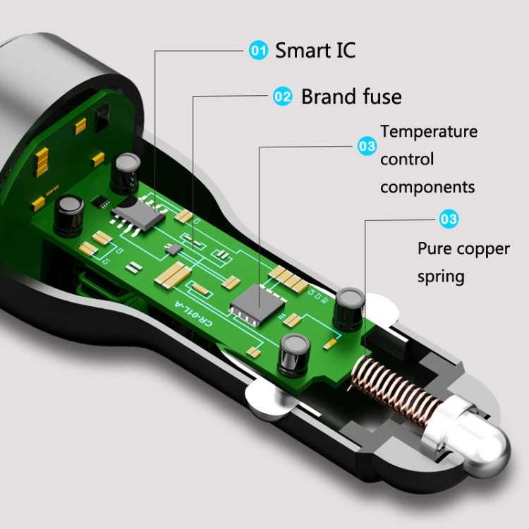 QL845C PD 45W USB-C / Type-C + QC 3.0 USB Car Charger(Black)