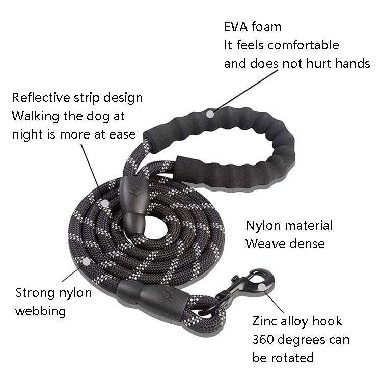 Pet Supplies Reflective Dog Pull Rope, Size: Length 150cm Thick 1.2cm(Sky Blue)
