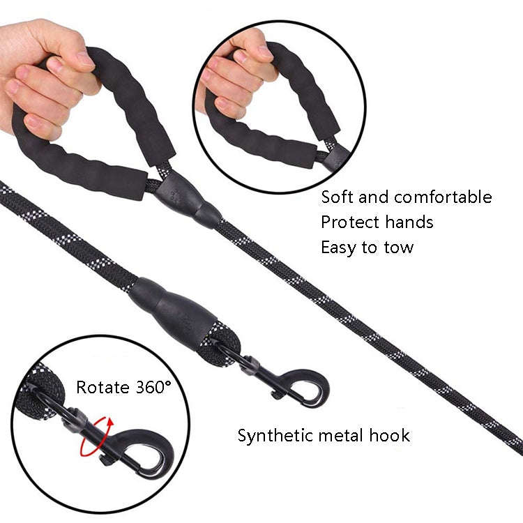 Pet Supplies Reflective Dog Pull Rope, Size: Length 150cm Thick 1.2cm(Black)