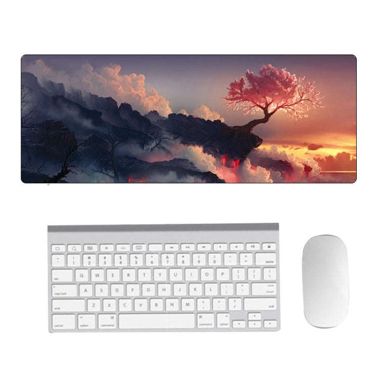 Hand-Painted Fantasy Pattern Mouse Pad, Size: 300 x 800 x 5mm Seaming(5 Volcanic Tree)