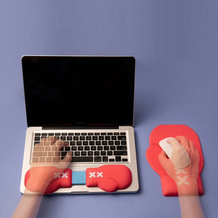 Boxing Gloves Office Silicone Keyboard Mouse Pad(Hand Rest)