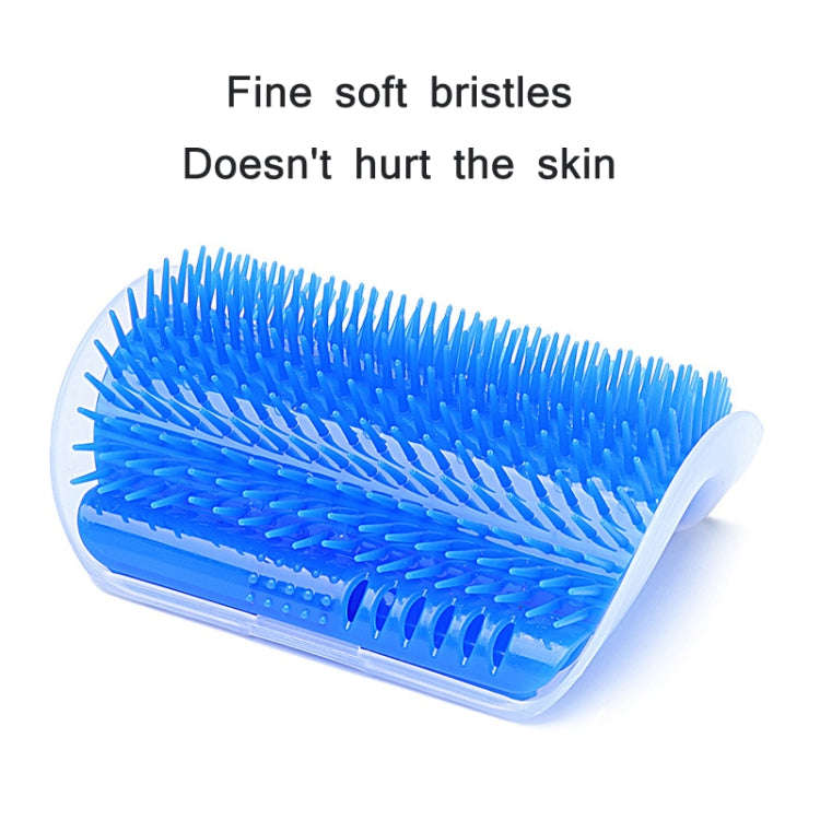 Pet Cat Corner Rub Hair Massage Brush(Blue)