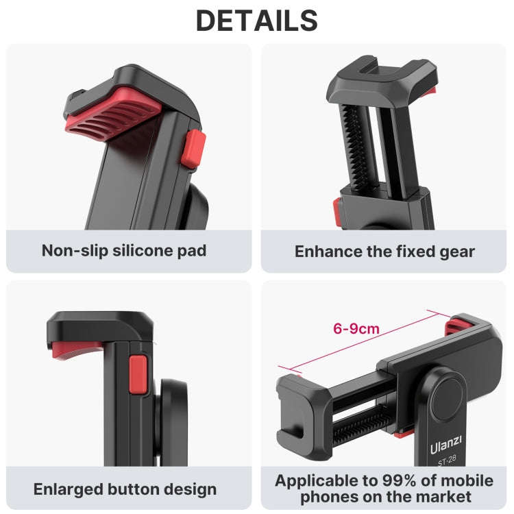Ulanzi ST-06S Multi-Functional Phone Holder Clamp With Dual Cold Shoe Mounts