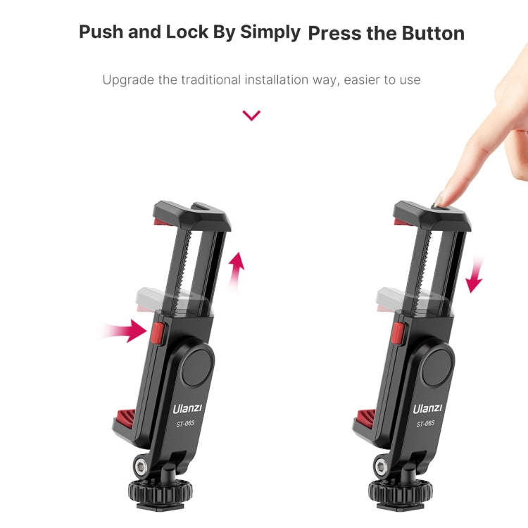 Ulanzi ST-06S Multi-Functional Phone Holder Clamp With Dual Cold Shoe Mounts