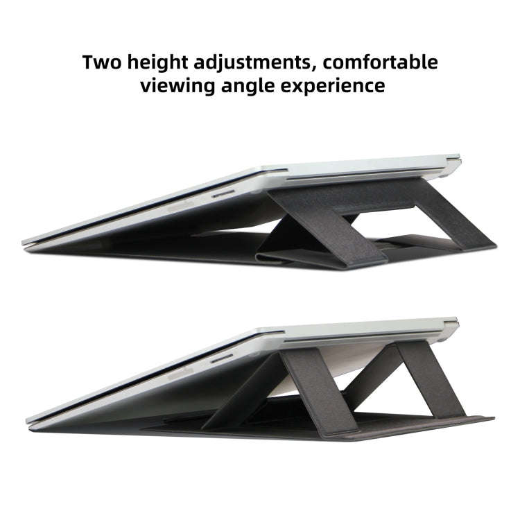 Laptop Leather Folding Stand Tablet Phone Holder(Blue)