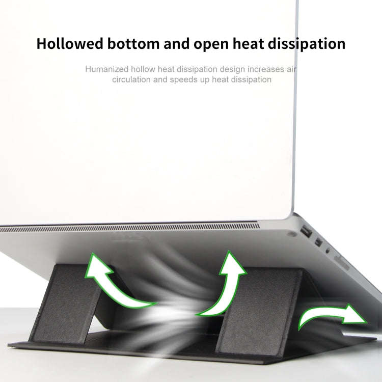 Laptop Leather Folding Stand Tablet Phone Holder(Brown)
