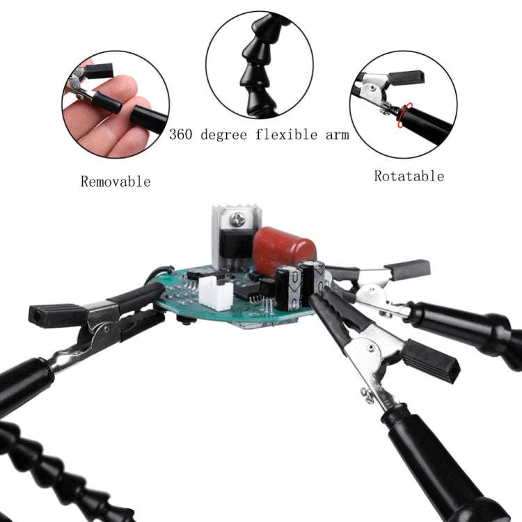 Six-Jaw Aluminum Alloy Soldering Station Repair Workbench(N-SS6LM-BK9 Black)