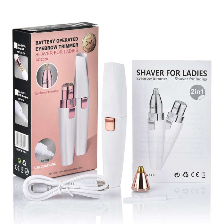 BZ-202 USB Electric Shaver Eyebrow Trimmer(White)