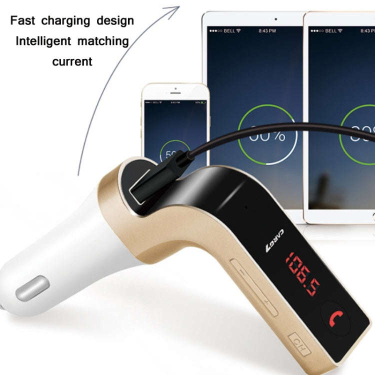 G7 Car Hands-Free Bluetooth FM Player MP3(Gold)