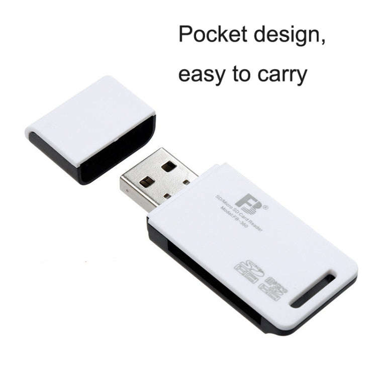 5 PCS FB FB-360 2 in 1 USB Computer Card Reader(Black)
