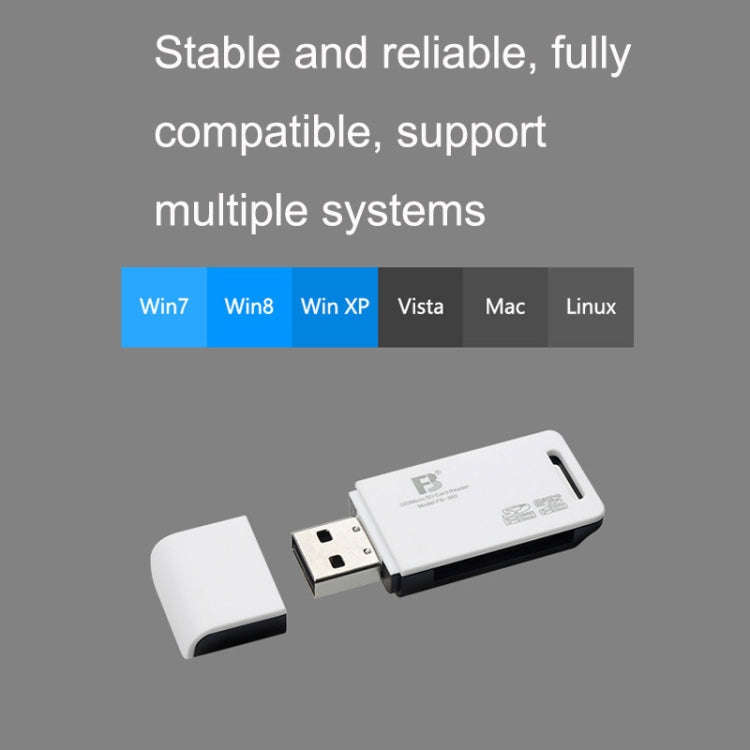 5 PCS FB FB-360 2 in 1 USB Computer Card Reader(Black)