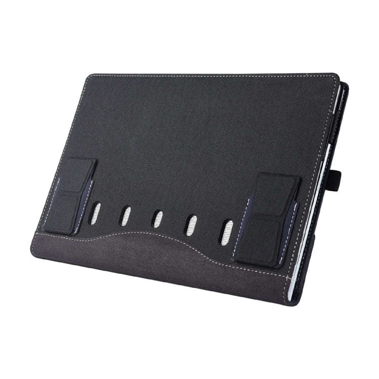 Multifunctional PU Leather Laptop Case With Stand Function, Color: 15.6 inch Black