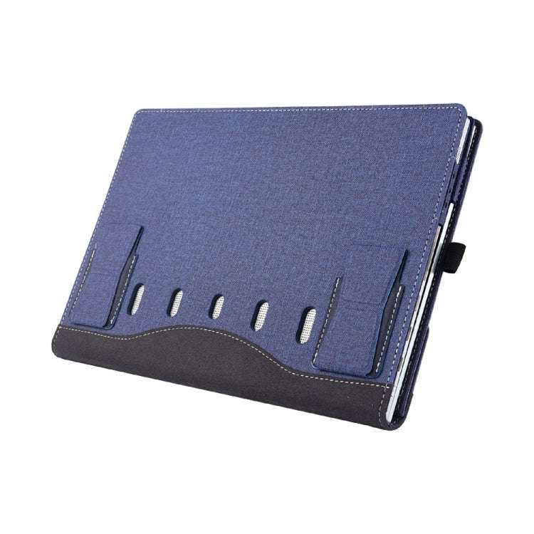 Multifunctional PU Leather Laptop Case With Stand Function, Color: 15.6 inch Blue