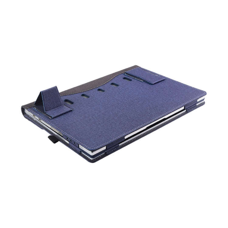 Multifunctional PU Leather Laptop Case With Stand Function, Color: 15.6 inch Blue