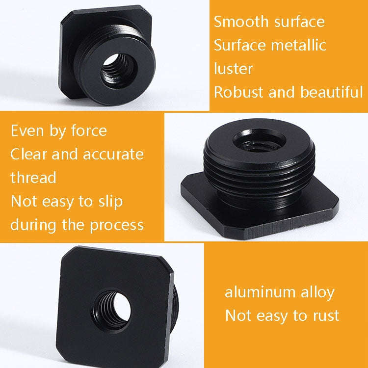 2 PCS Aluminum Hot Shoe Single Nut Screw 5/8 Male to 1/4 Female Adapter