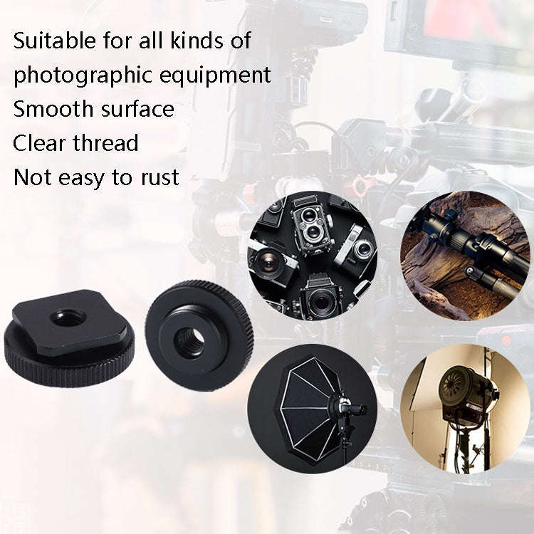 2 PCS Aluminum Hot Shoe Single Nut Screw 5/8 Male to 1/4 Female Adapter