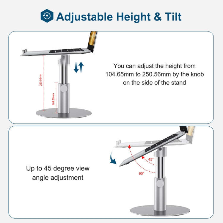 Z30 360 Rotating Lifting Aluminum Alloy Laptop Bracket(Silver)