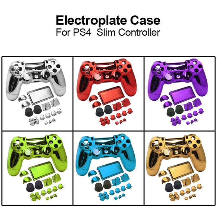 Electroplated Protective Case For PS4 Slim(Blue)