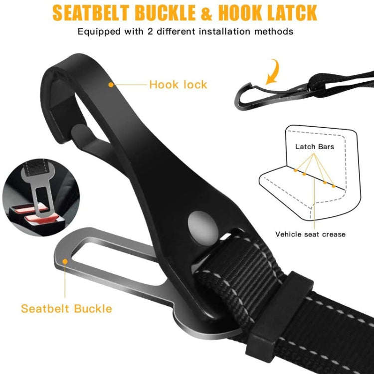 Medium Large Dog Pet Safety Rope Pet Car Seat Belt(Black)