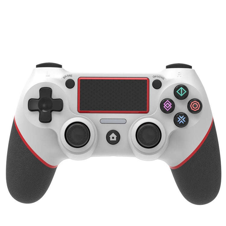 Wireless Bluetooth Rubberized Gamepad For PS4(White Red)