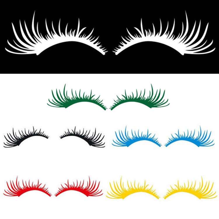 1pair Car Big Lamp Eyebrow Sticker Sexy Eye Eyelash Car Sticker(Black)