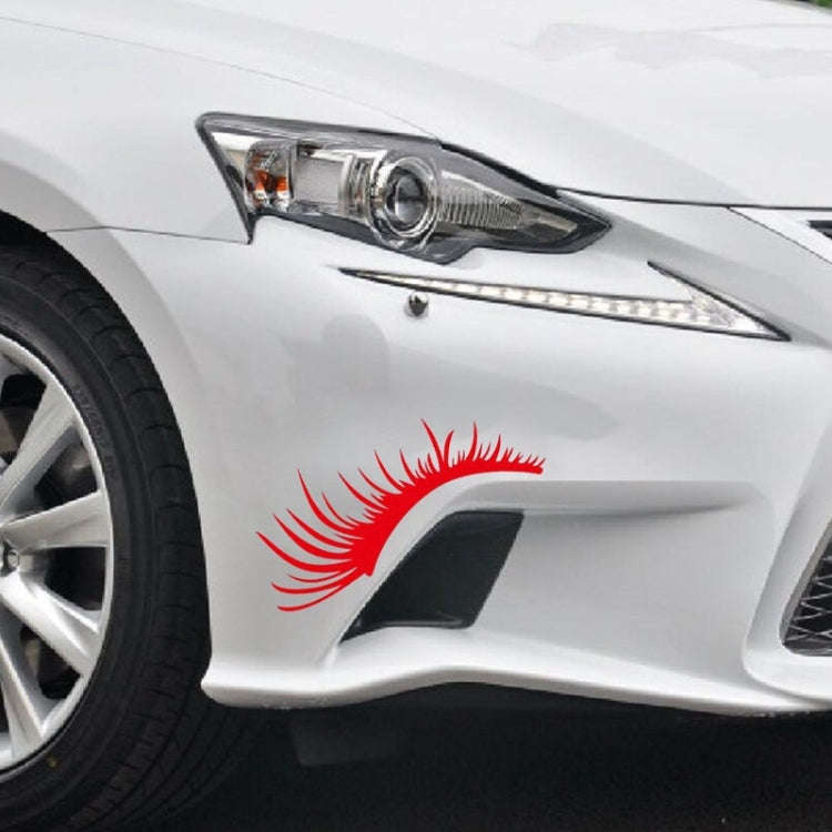 1pair Car Big Lamp Eyebrow Sticker Sexy Eye Eyelash Car Sticker(Black)
