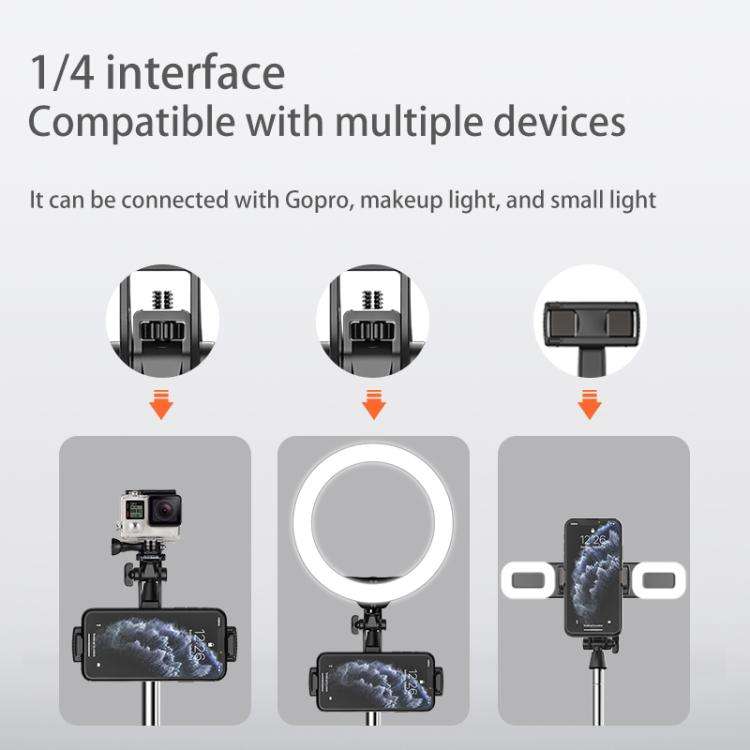 CYKE Folding Telescopic Mobile Phone Broadcast Stand Tripod, Specification: A31E-1.6m (With Light)