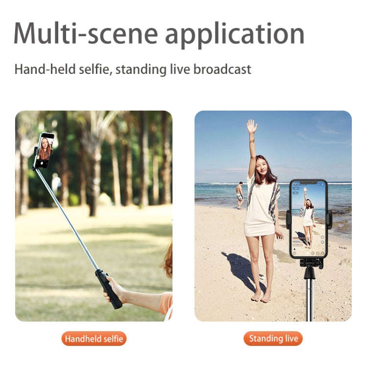 CYKE Folding Telescopic Mobile Phone Broadcast Stand Tripod, Specification: A31E-1.6m (With Light)