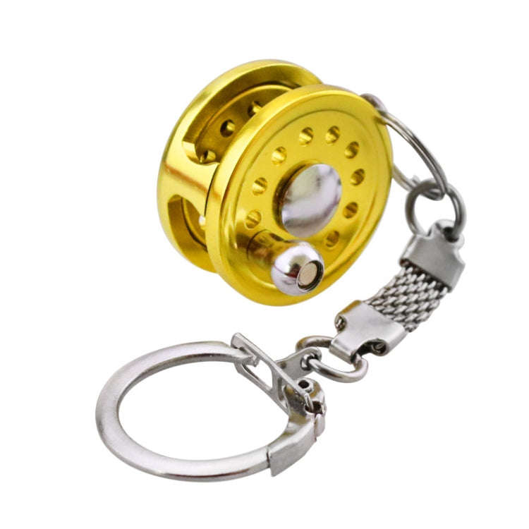 Metal Fishing Wheel Decoration Pendant Mini Wheel Fish Key Chain, Color:  C
