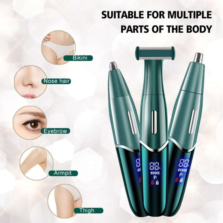 568 USB Electric Shaver Eyebrow Trimmer(Ink Green)